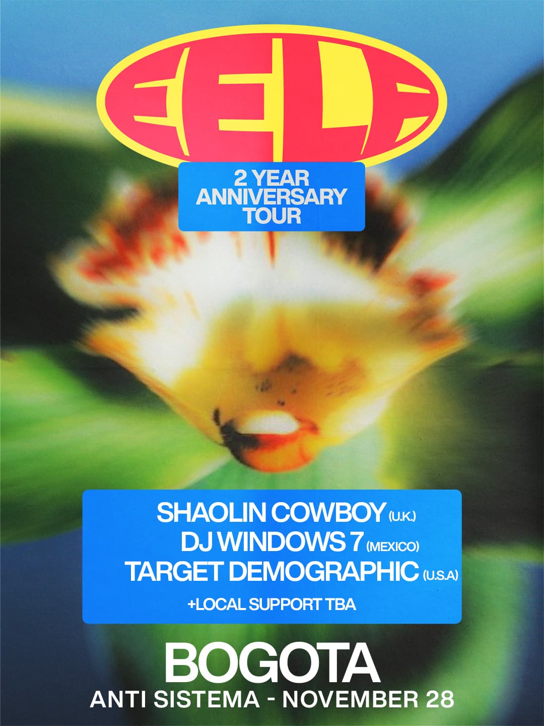 EELF Presents - Bogota: Target Demographic (U.S), Shaolin Cowboy (U.K), DJ Windows 7 (Mexico)